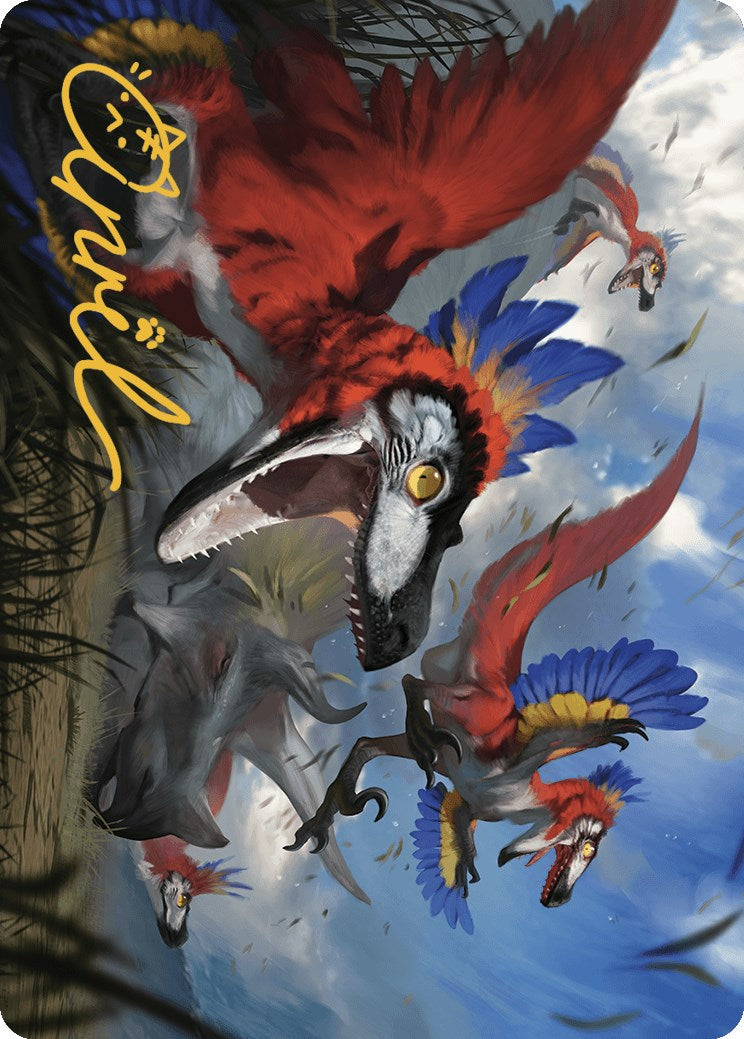 Wrathful Raptors Art Card (Gold-Stamped Signature) [The Lost Caverns of Ixalan Art Series]-2