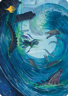 Wave Goodbye Art Card (Gold-Stamped Planeswalker Symbol) [The Lost Caverns of Ixalan Art Series]-1