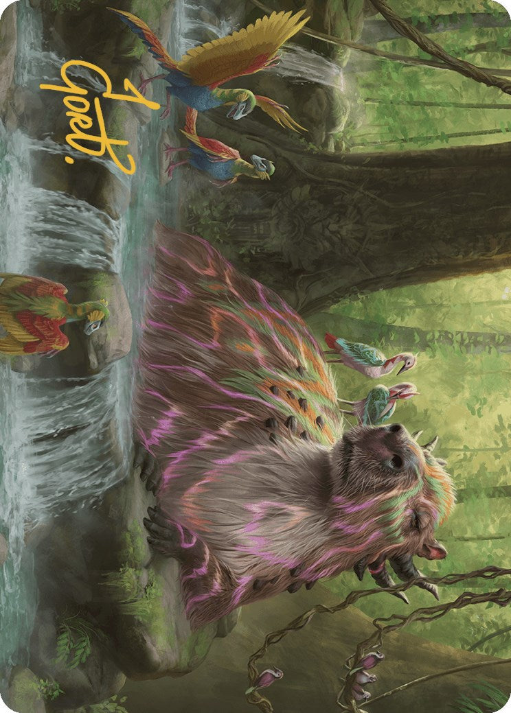 Basking Capybara Art Card (Gold-Stamped Signature) [The Lost Caverns of Ixalan Art Series]-1