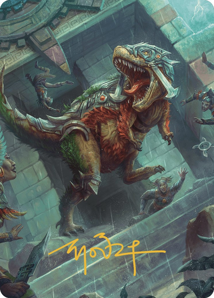 Carnage Tyrant Art Card (Gold-Stamped Signature) [The Lost Caverns of Ixalan Art Series]-1