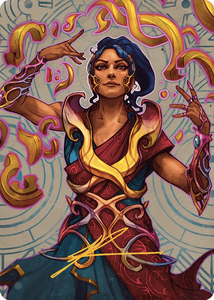 Saheeli, the Sun's Brilliance Art Card (Gold-Stamped Signature) [The Lost Caverns of Ixalan Art Series]-1