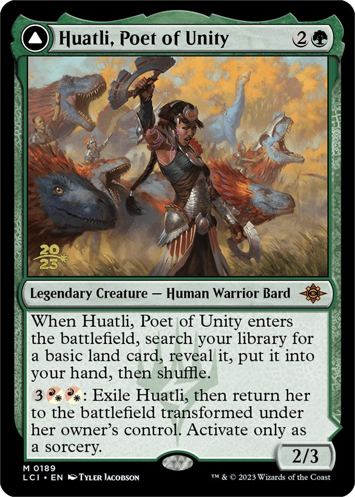 Huatli, Poet of Unity // Roar of the Fifth People [The Lost Caverns of Ixalan Prerelease Cards]-1