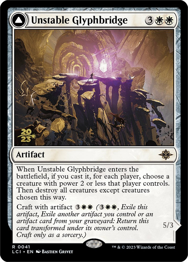 Unstable Glyphbridge // Sandswirl Wanderglyph [The Lost Caverns of Ixalan Prerelease Cards]-1