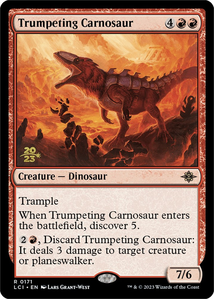 Trumpeting Carnosaur [The Lost Caverns of Ixalan Prerelease Cards]-1