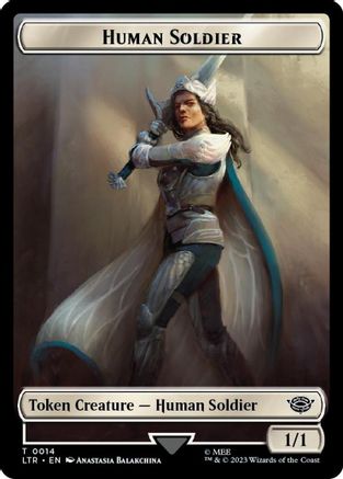 Human Soldier (0014) // Food (0023) Double-Sided Token (Surge Foil) [The Lord of the Rings: Tales of Middle-Earth Tokens]-3