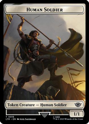 Human Soldier (0015) // Food (0024) Double-Sided Token (Surge Foil) [The Lord of the Rings: Tales of Middle-Earth Tokens]-3
