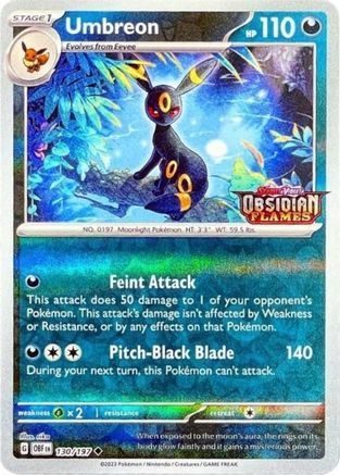 Umbreon (130/197) (Obsidian Flames Stamped) [Scarlet & Violet: Obsidian Flames]-1