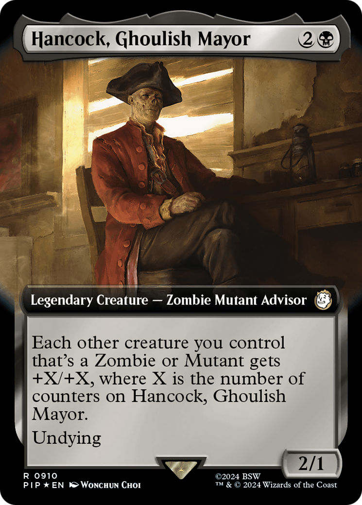 Hancock, Ghoulish Mayor (Extended Art) (Surge Foil) [Fallout]-1