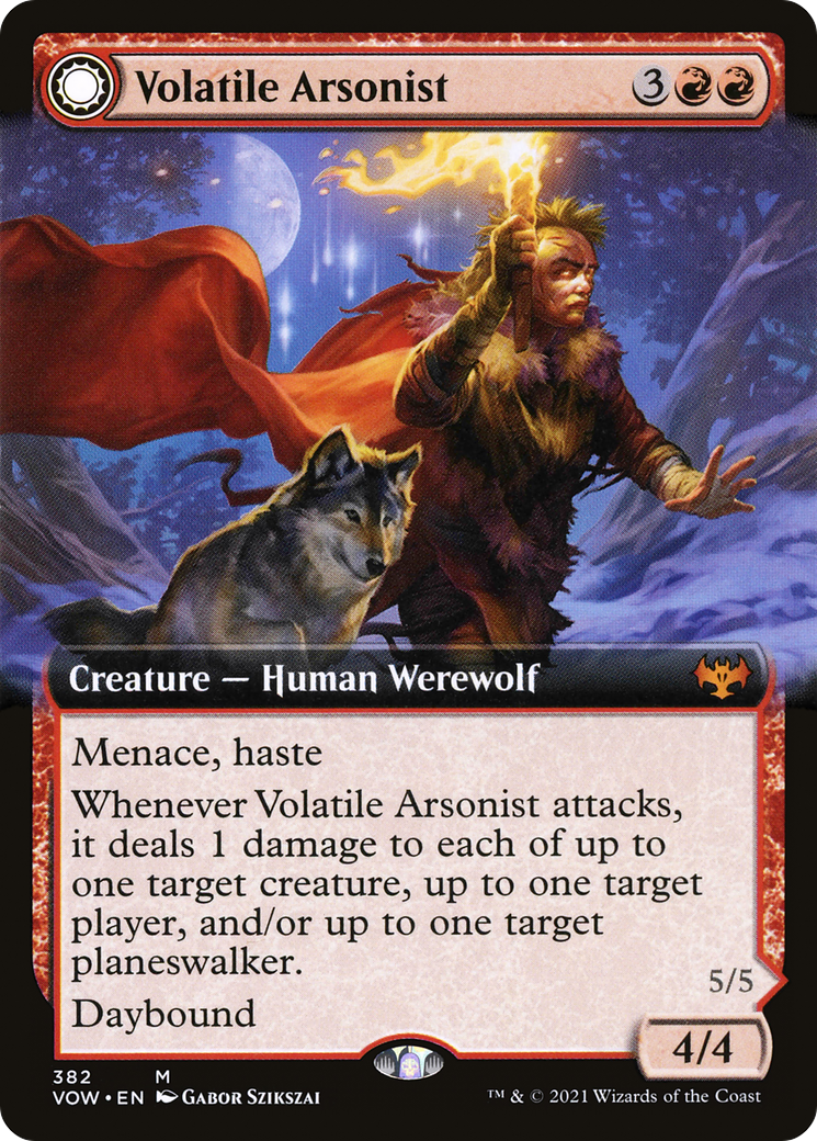 Volatile Arsonist (Extended Art) (VOW-382) - Innistrad: Crimson Vow: (Extended Art, Double Faced Transform) Foil-1