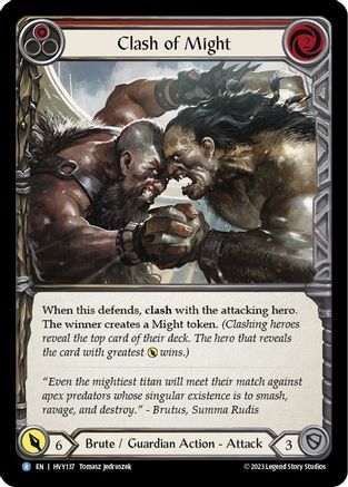 Clash of Might (Red) [HVY137] (Heavy Hitters)  Rainbow Foil-1