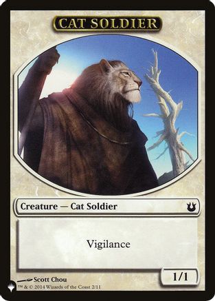 Cat Soldier // Warrior Double-Sided Token [Secret Lair Commander Deck: Raining Cats and Dogs Tokens]-1