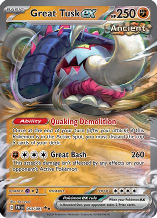 Great Tusk ex (053/091) [Scarlet & Violet: Paldean Fates]-1