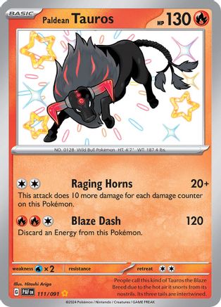Paldean Tauros (111/091) [Scarlet & Violet: Paldean Fates]-1