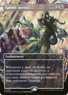 Karmic Justice (Anime Borderless) (Confetti Foil) [Wilds of Eldraine: Enchanting Tales]-1