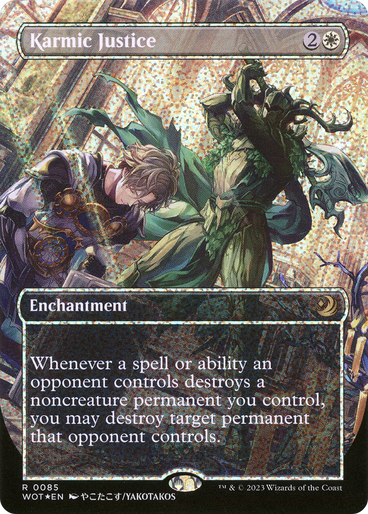Karmic Justice (Anime Borderless) (Confetti Foil) [Wilds of Eldraine: Enchanting Tales]-1