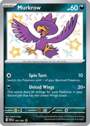 Murkrow (181/091) [Scarlet & Violet: Paldean Fates]-1