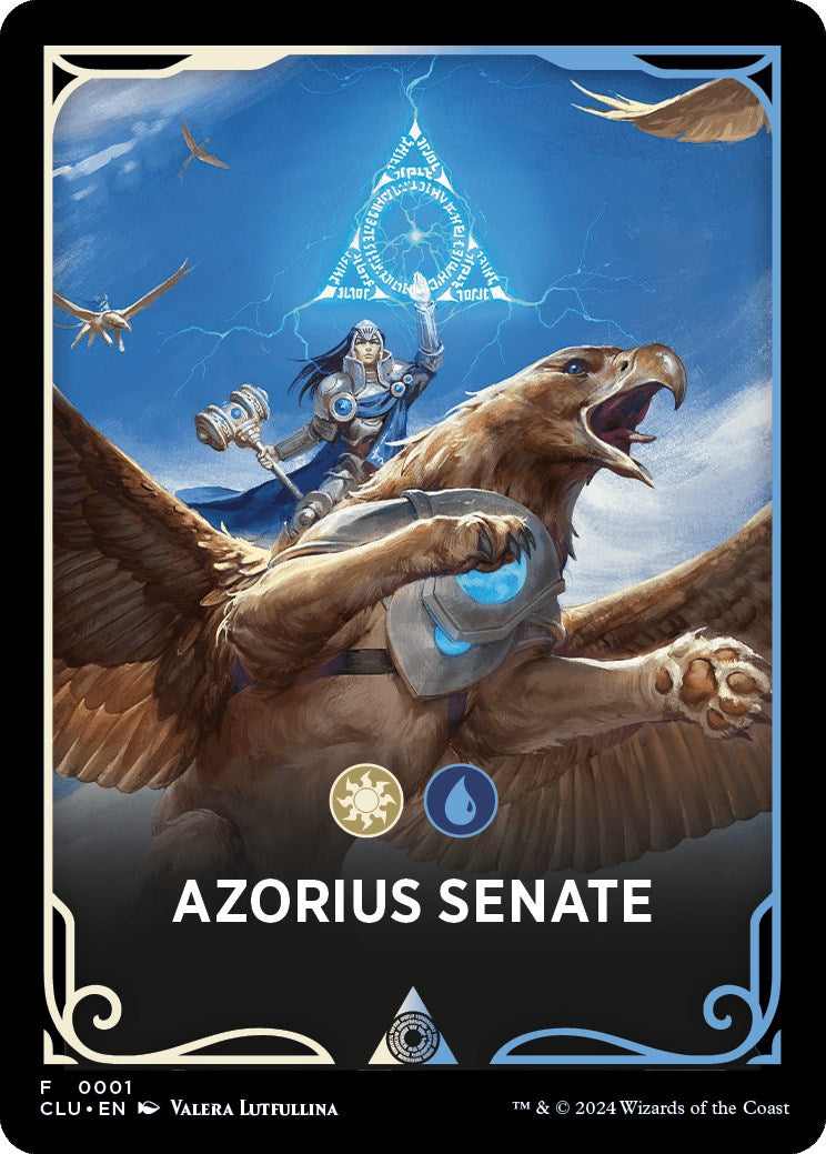 Azorius Senate Theme Card [Ravnica: Clue Edition Tokens]-1