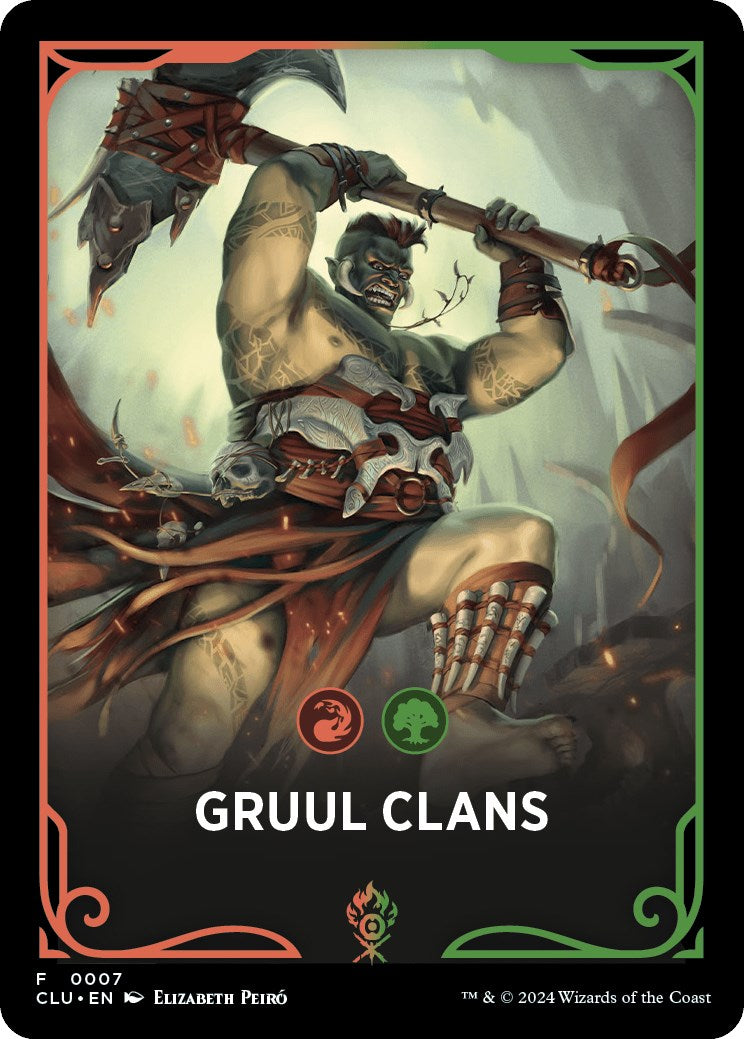 Gruul Clans Theme Card [Ravnica: Clue Edition Tokens]-1