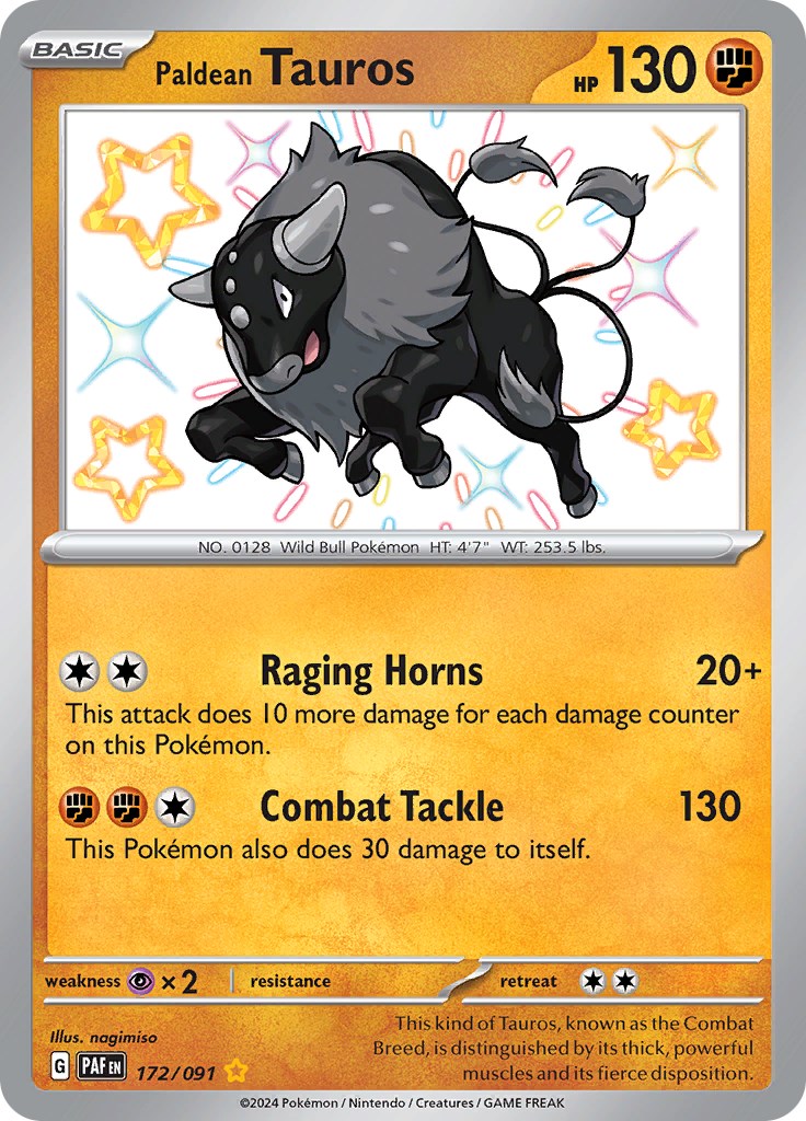 Paldean Tauros (172/091) [Scarlet & Violet: Paldean Fates]-1