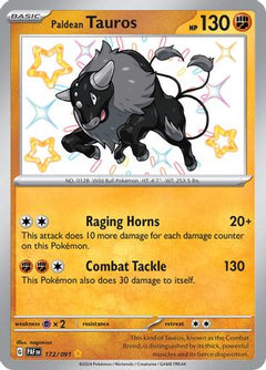 Paldean Tauros 172/091  - Holofoil SV Paldean Fates - Shiny Rare-1