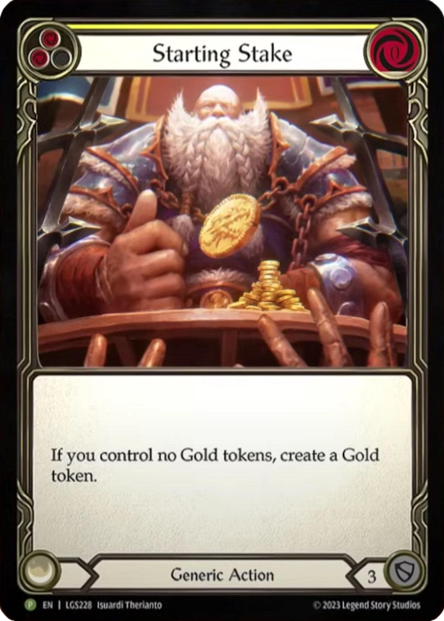 Starting Stake (Yellow) (Cold Foil) [LGS228] (Promo)  Cold Foil-1