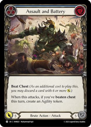 Assault and Battery (Blue) [RNR021] (Rhinar Hero Deck)-1