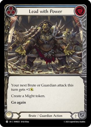 Lead with Power (Blue) [RNR025] (Rhinar Hero Deck)-1
