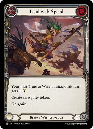 Lead with Speed (Blue) [RNR026] (Rhinar Hero Deck)-1