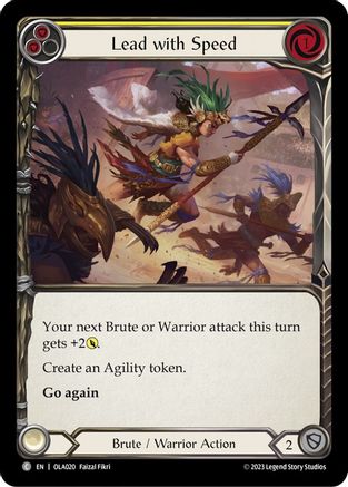 Lead with Speed (Yellow) [OLA020] (Heavy Hitters Olympia Blitz Deck)-1