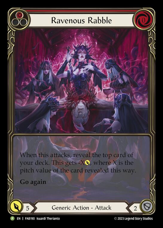 Ravenous Rabble (Red) [FAB190] (Promo)  Rainbow Foil-1