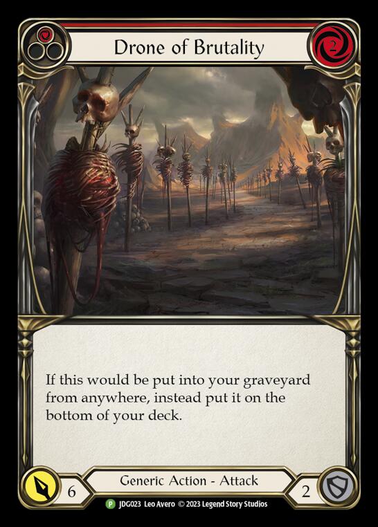 Drone of Brutality (Red) [JDG023] (Promo)  Cold Foil-1