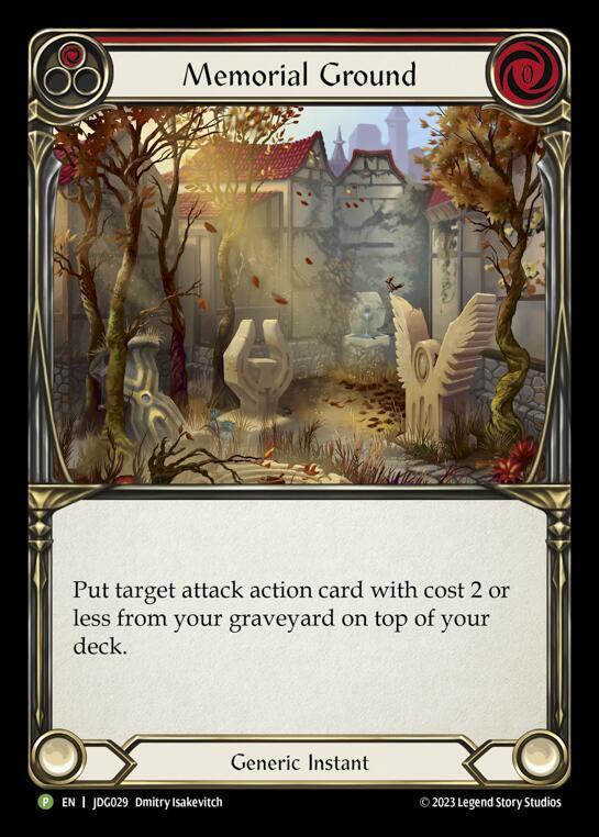 Memorial Ground (Red) [JDG209] (Promo)  Cold Foil-1