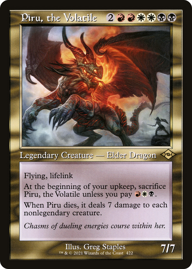 Piru, the Volatile (Retro Frame) (MH2-422) - Modern Horizons 2 Etched Foil-1