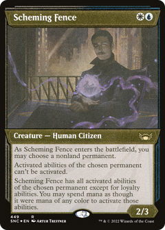 Scheming Fence (Showcase Art Deco Foil Etched) [Streets of New Capenna]-1
