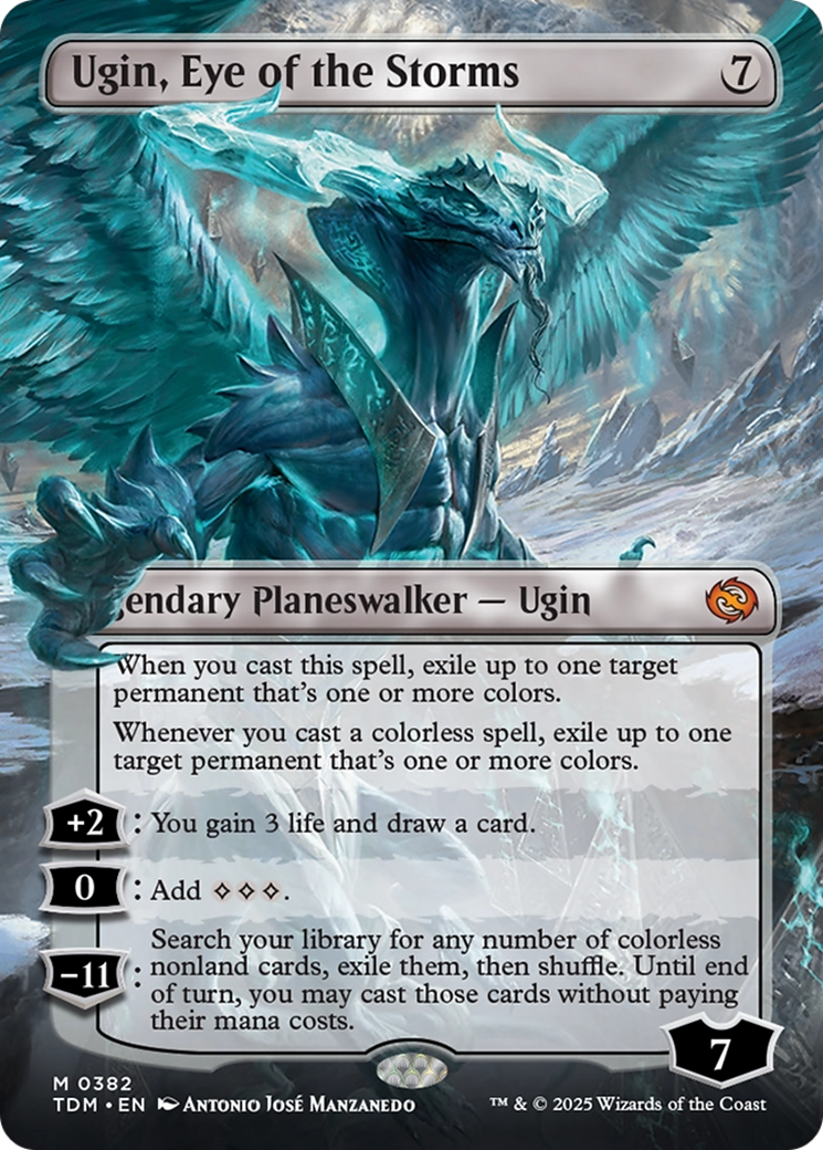 Ugin, Eye of the Storms (Borderless) (TDM-382) - Tarkir: Dragonstorm (Borderless)-3