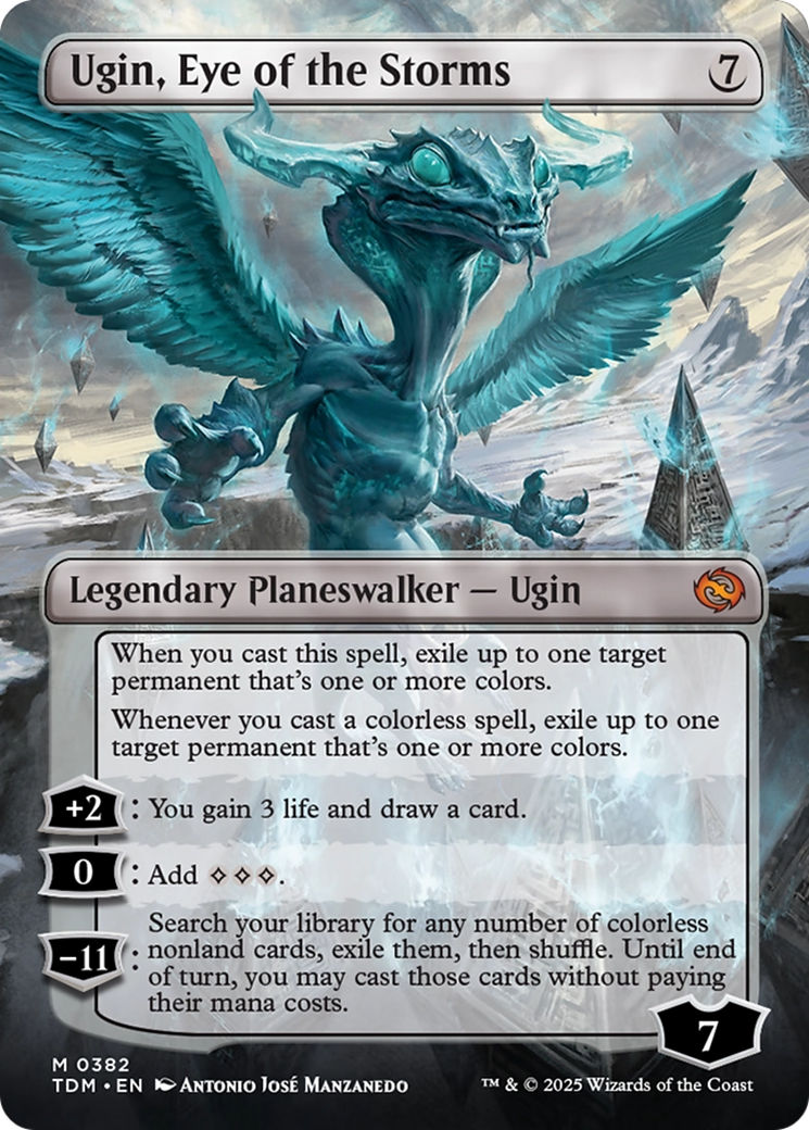 Ugin, Eye of the Storms (Borderless) (TDM-382) - Tarkir: Dragonstorm (Borderless)-2