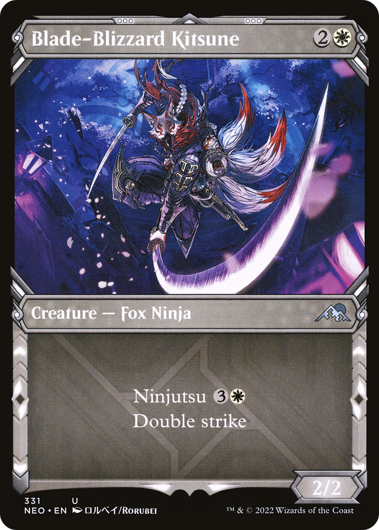Blade-Blizzard Kitsune (Showcase Ninja) [Kamigawa: Neon Dynasty]-1