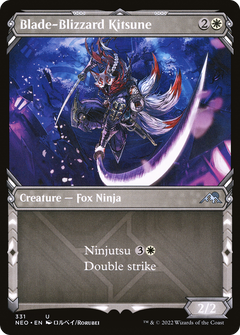 Blade-Blizzard Kitsune (Showcase Ninja) [Kamigawa: Neon Dynasty]-1