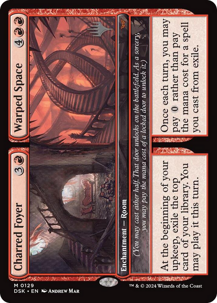 Charred Foyer // Warped Space (Promo Pack) [Duskmourn: House of Horror Promos]-1