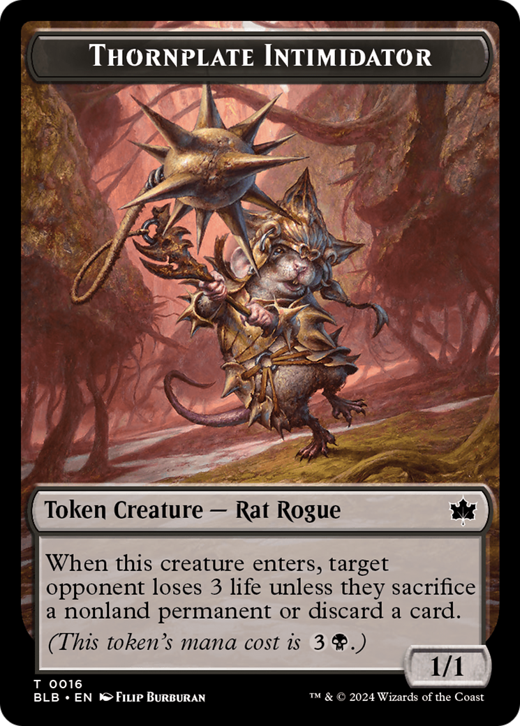 Thornplate Intimidator Token [Bloomburrow Tokens]-1