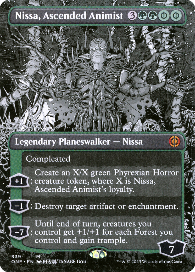 Nissa, Ascended Animist (Borderless Manga) [Phyrexia: All Will Be One]-1