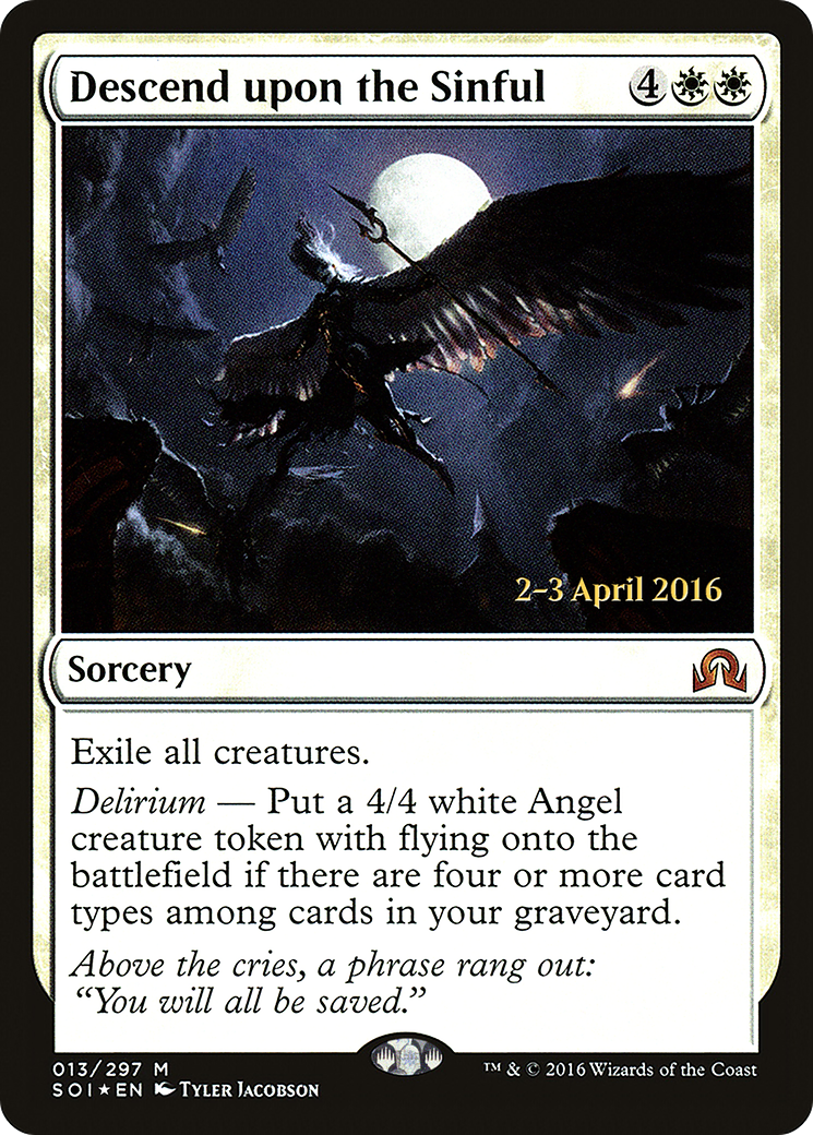 Descend upon the Sinful [Shadows over Innistrad Prerelease Promos]-1
