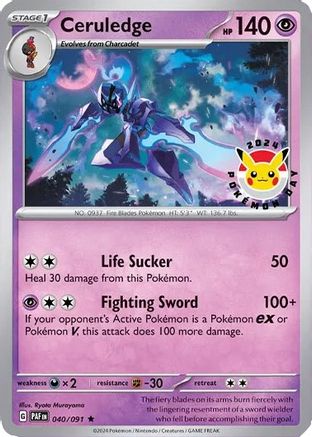 Ceruledge (040/091) (Pokemon Day 2024)(Cosmos Holo) [Scarlet & Violet: Black Star Promos]-1