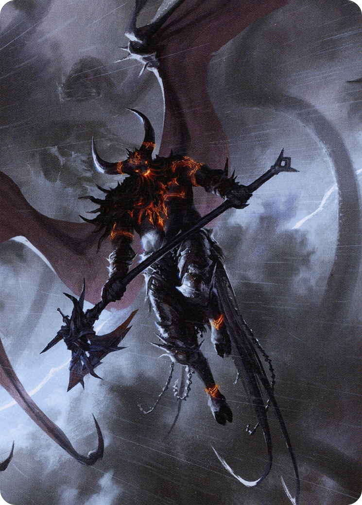 Burning-Rune Demon Art Card [Kaldheim Art Series]-1