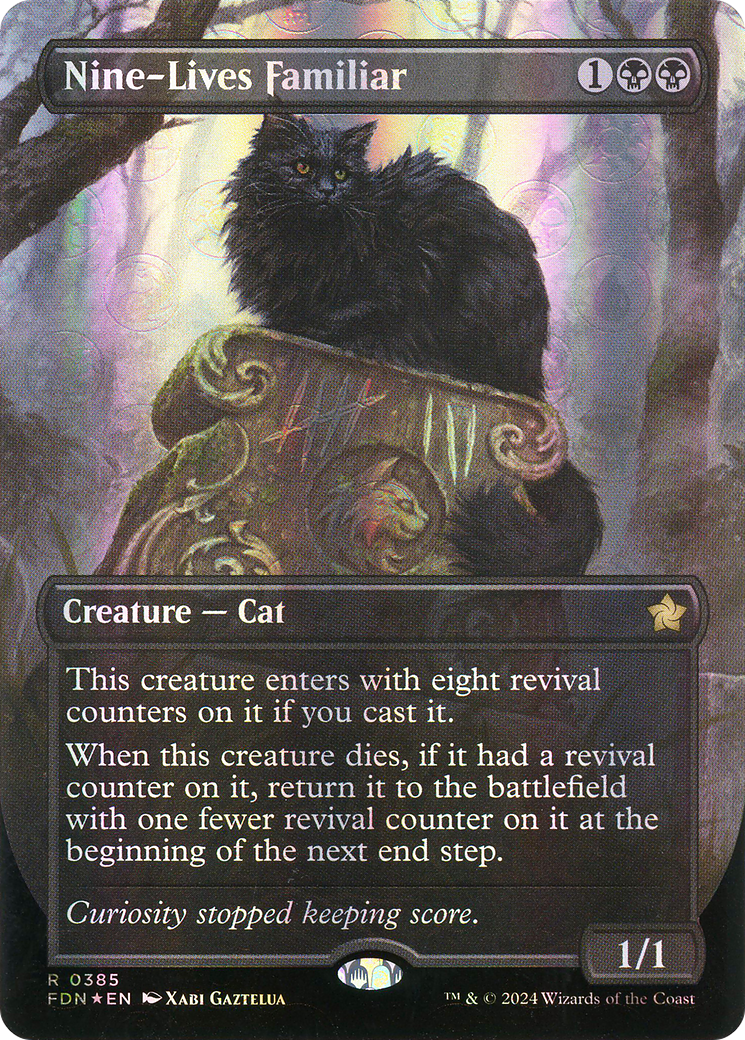 Nine-Lives Familiar (Borderless Mana Foil) [Foundations]-1