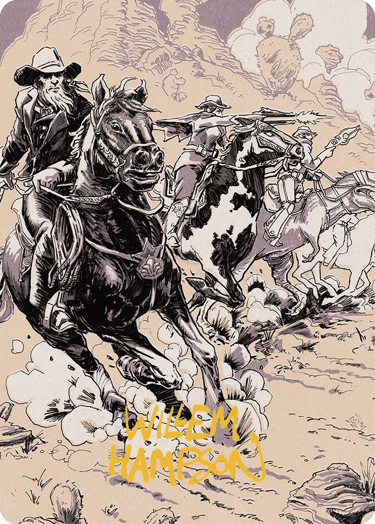 Overwhelming Forces Art Card (Gold-Stamped Signature) [Outlaws of Thunder Junction Art Series]-1