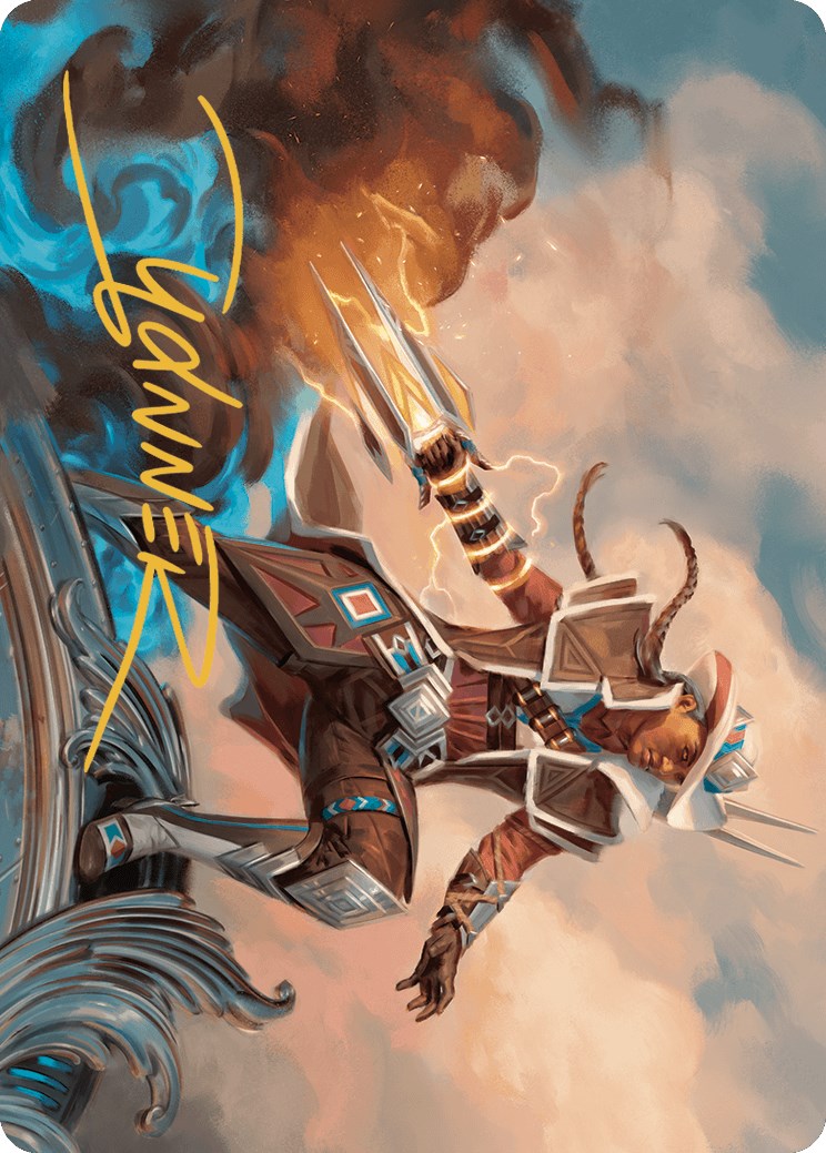 Annie Flash, the Veteran Art Card (Gold-Stamped Signature) [Outlaws of Thunder Junction Art Series]-1