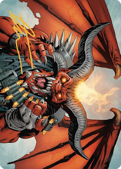 Rakdos, the Muscle Art Card (Gold-Stamped Signature) [Outlaws of Thunder Junction Art Series]-1