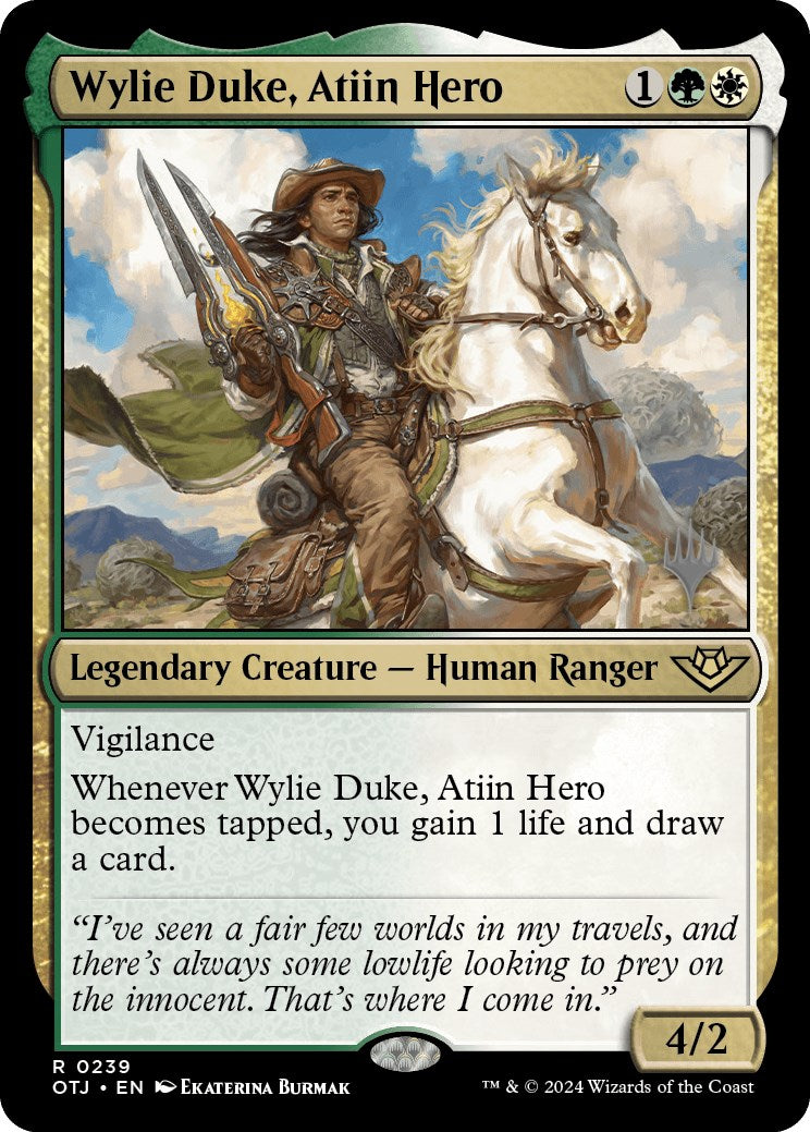Wylie Duke, Atiin Hero (Promo Pack) [Outlaws of Thunder Junction Promos]-1