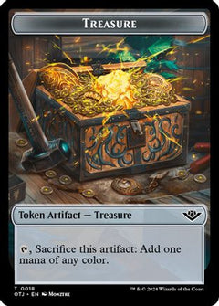 Treasure // Clue Double-Sided Token (OTJ-18 // 16) - Outlaws of Thunder Junction Foil-1
